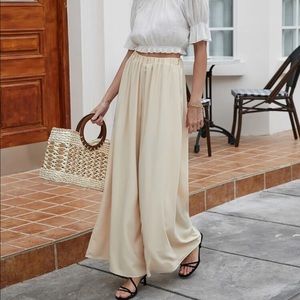 Cream Wide Leg Pants